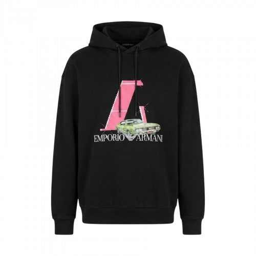 Front - Emporio Armani EA7 Mens Car Hoodie