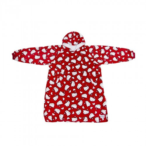 Front - Hello Kitty Childrens/Kids Lovehearts Fleece Blanket Hoodie