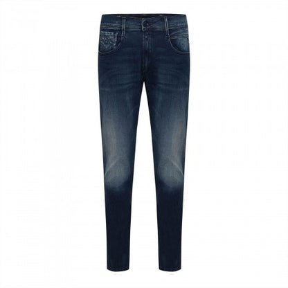 Front - Replay Mens Anbass Cotton Blend Slim Jeans