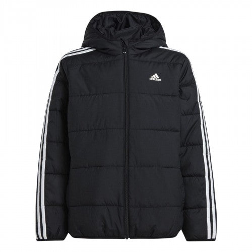 Front - Adidas Childrens/Kids Essentials 3 Stripes Hooded Jacket
