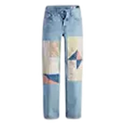 Front - Levis Womens/Ladies 501 90s Denim Patchwork Mid Rise Jeans