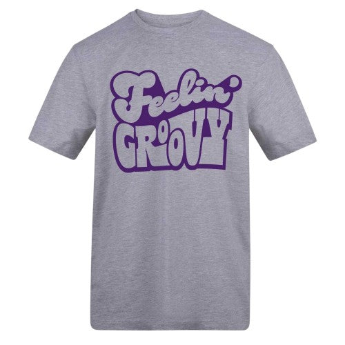 Front - AWD Unisex Adult Feelin Groovy Cotton Blend T-Shirt