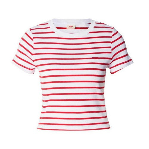 Front - Levis Womens/Ladies Essential Striped Cotton Crop Top