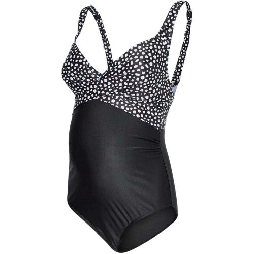 Front - Mamalicious Womens/Ladies Polka Dot Fabric Maternity One Piece Swimsuit