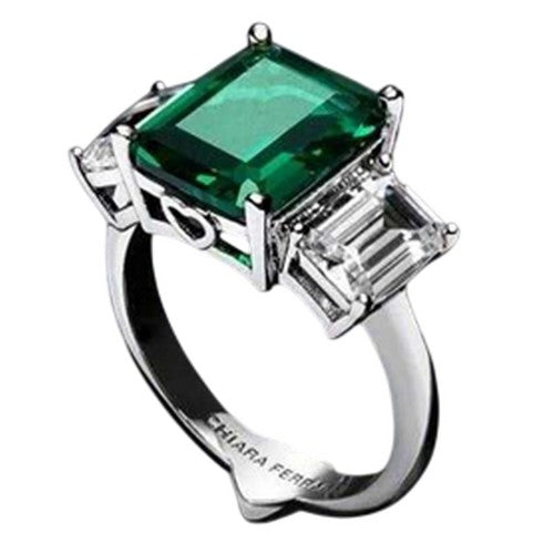 Front - Chiara Ferragni Rhodium Plated Square Ring