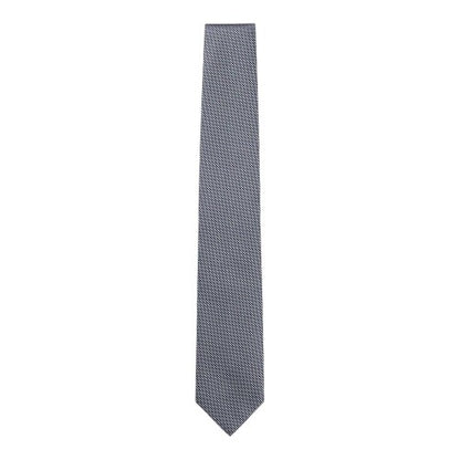 Front - Boss Mens Geometric Pattern Silk Formal Tie