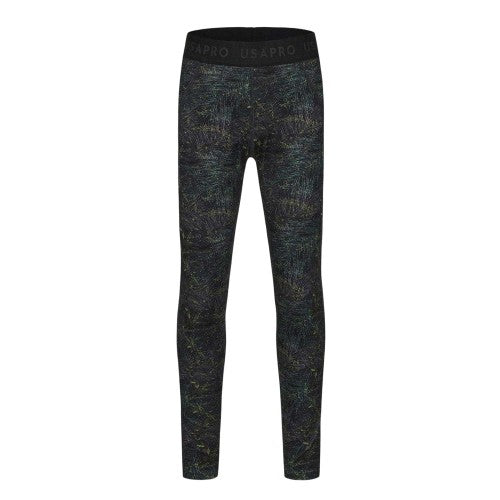 Front - USA Pro Girls Pro Patterned Tight Training Leggings