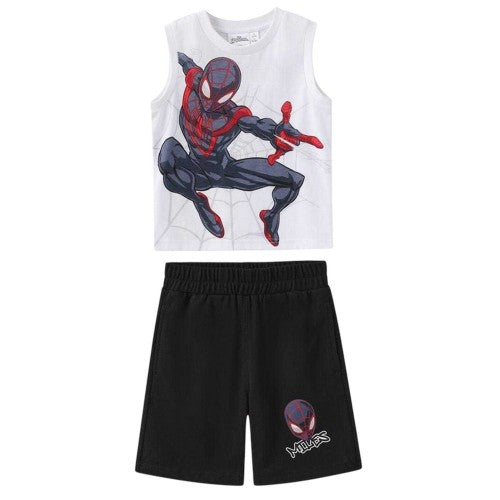 Front - Spider-Man Childrens/Kids Miles Morales Vest Top Set