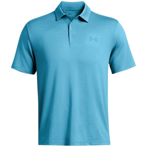 Front - Under Armour Mens Striped Collared Golf Polo Shirt