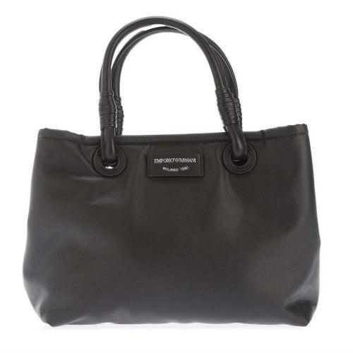 Front - Emporio Armani Faux Leather Tote Bag