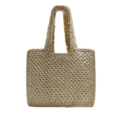 Front - Where's That From Vivid Raffia Tote Bag