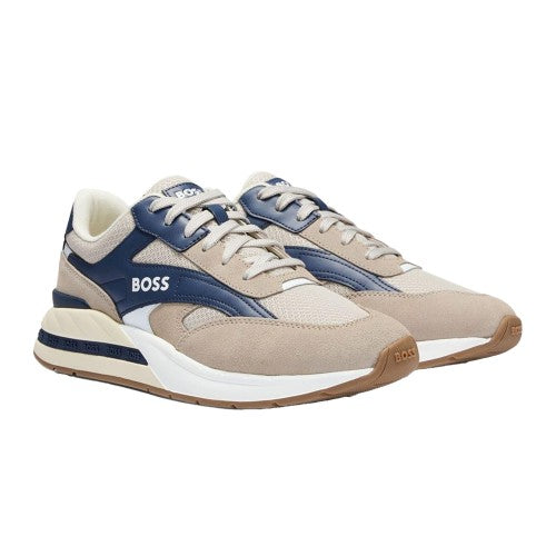 Front - Boss Mens Kurt Leather Running Trainers