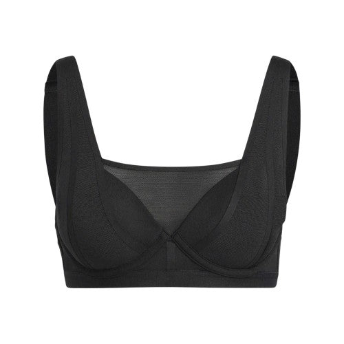 Front - Adidas Womens/Ladies Luxe Square Neck Snug Fit Bra