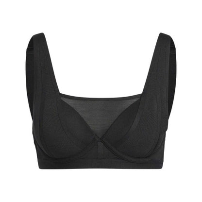 Front - Adidas Womens/Ladies Luxe Square Neck Snug Fit Bra