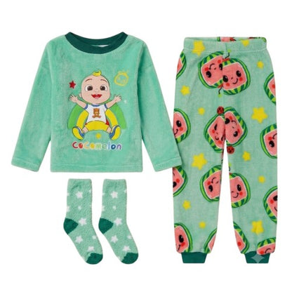 Front - Cocomelon Childrens/Kids Fleece Long Pyjama Set