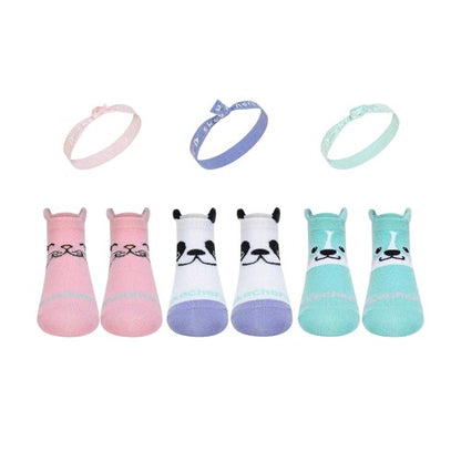 Front - Skechers Childrens/Kids Animal Face Trainer Socks (Pack of 3)