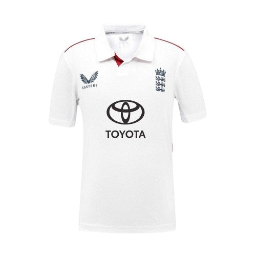 Front - Castore Childrens/Kids 26/27 England Cricket IT20 Cricket Shirt