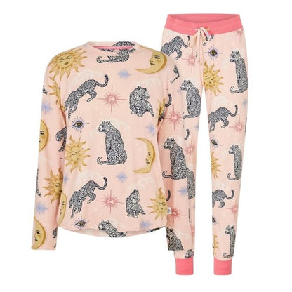 Front - Chelsea Peers Womens/Ladies Leopard Pyjama Set