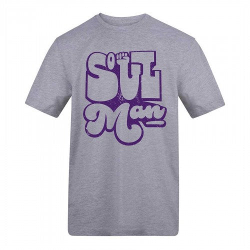 Front - AWD Unisex Adult Soul Man Printed Cotton T-Shirt