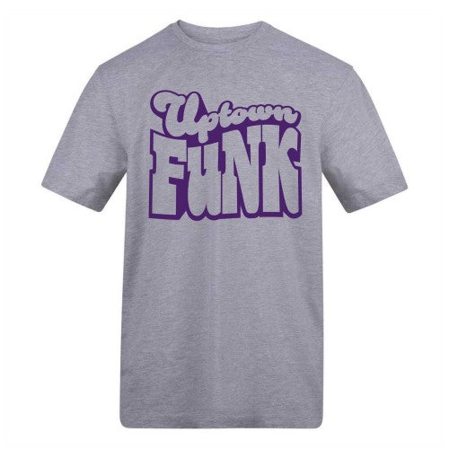 Front - AWD Unisex Adult Uptown Funk Printed Cotton T-Shirt