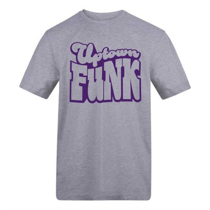 Front - AWD Unisex Adult Uptown Funk Printed Cotton T-Shirt