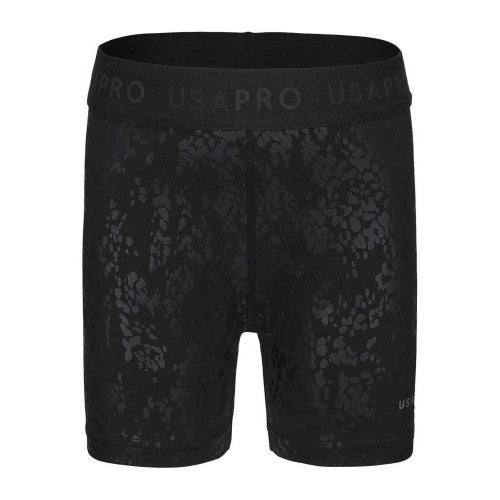 Front - USA Pro Girls Pro Animal Print Training Shorts