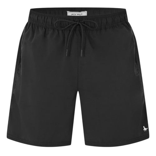Front - Jack Wills Mens Embroidered Logo Mid Length Swim Shorts