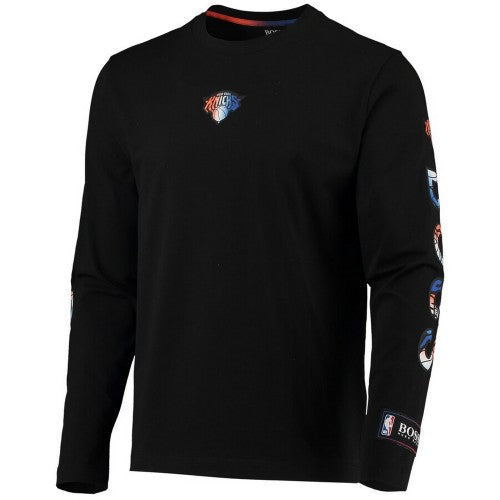 Front - Boss Mens ThreeSixty New York Knicks Long-Sleeved T-Shirt