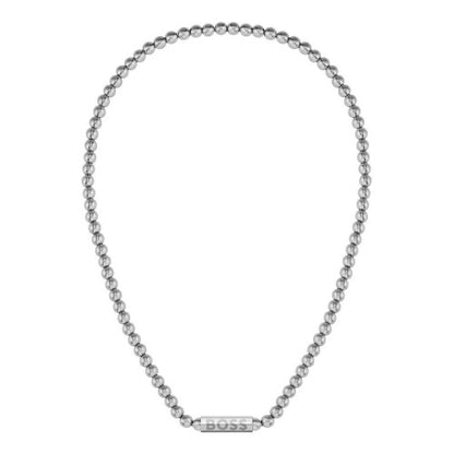 Front - Boss Sphere Metal Stainless Steel Beaded Necklace
