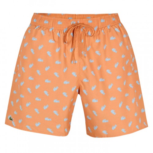 Front - Lacoste Mens Crocodile Print Swim Shorts