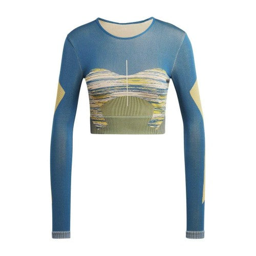 Front - Adidas Womens/Ladies Crew Neck Slim Long-Sleeved Jersey