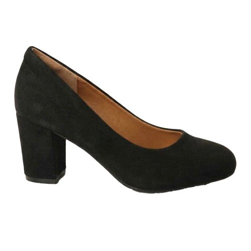 Front - Where´s That From Womens/Ladies High Block Heel Court Shoes