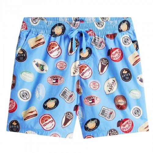 Front - Tommy Jeans Mens Emblems Track Shorts