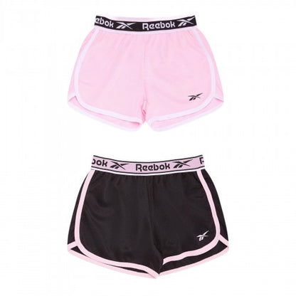 Front - Reebok Girls Mesh Shorts (Pack of 2)