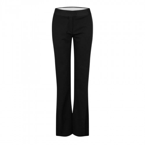 Front - Off White Womens/Ladies Flared Regular Tuxedo Trousers