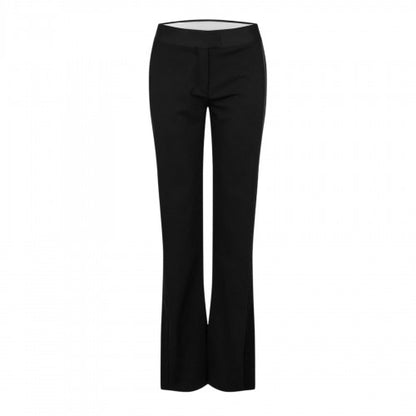Front - Off White Womens/Ladies Flared Regular Tuxedo Trousers