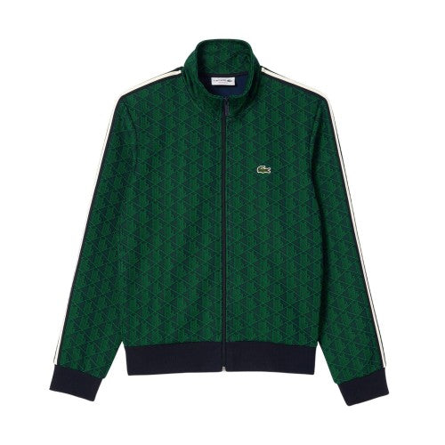 Front - Lacoste Mens Paris All-Over Print Full Zip Tracksuit Top