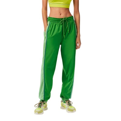Front - Lacoste Womens/Ladies Elasticated Colour Block Slim Tracksuit Bottoms
