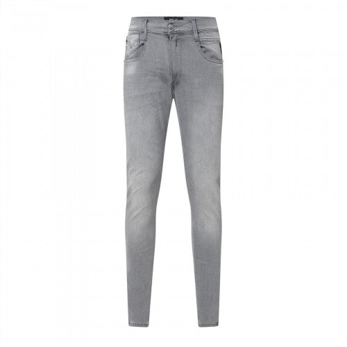 Front - Replay Mens Bronny Cotton Faded Slim Jeans