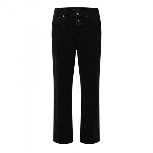 Front - Replay Mens 9zero1 Denim Straight Leg Jeans