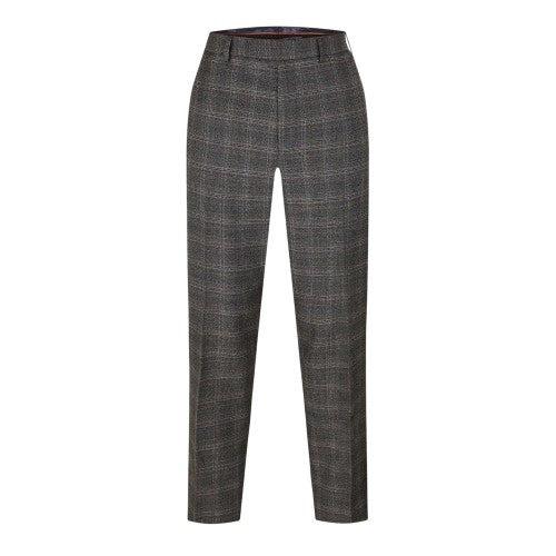 Front - Ted Baker Mens Plaid Straight Trousers