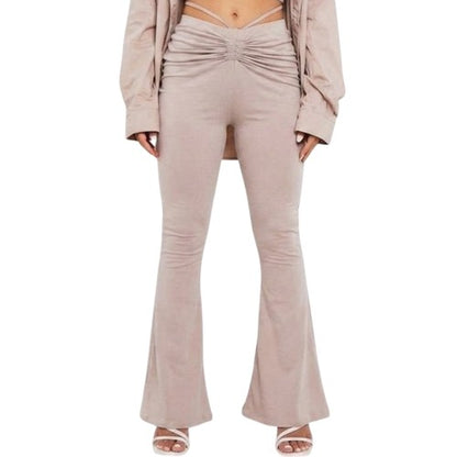 Front - Missy Empire Womens/Ladies Ruched High Waist Trousers