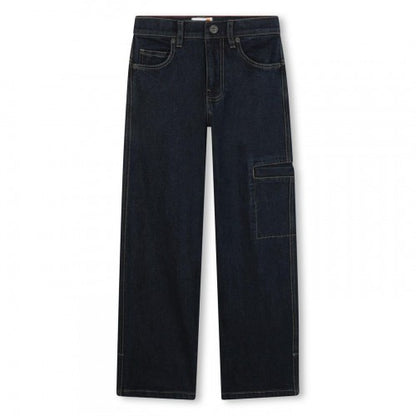 Front - Timberland Boys Carpenter Relaxed Fit Cargo Jeans