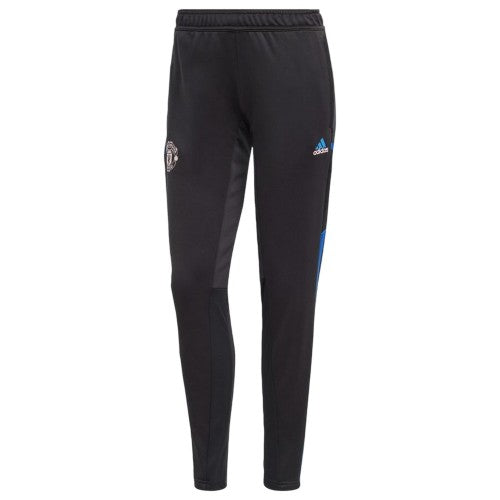 Front - Adidas Womens/Ladies Manchester United FC Tapered Tracksuit Bottoms