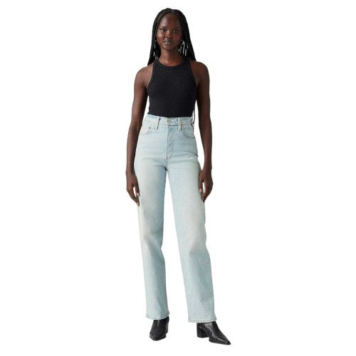All Alone - Lifestyle - Levis Womens-Ladies Ribcage High Rise Straight Leg Jeans