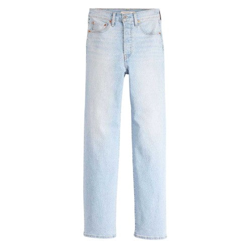 Front - Levis Womens/Ladies Ribcage High Rise Straight Leg Jeans