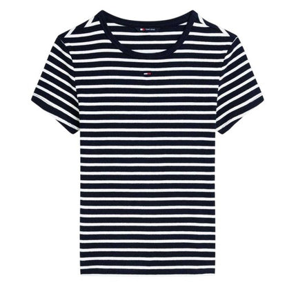 Front - Tommy Jeans Womens/Ladies Striped T-Shirt
