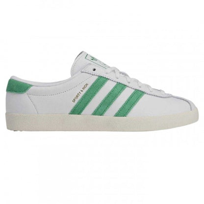 Front - Adidas Womens/Ladies Originals Blanc x Sporty & Rich Logo Leather Trainers