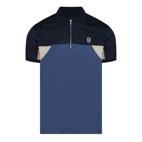 Front - C.P. Company Mens Colour Block Half Zip Regular Polo Shirt