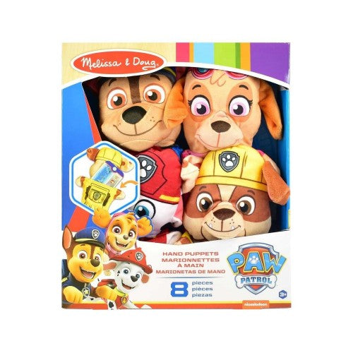 Front - Paw Patrol Hand Puppet Plush Toy Set (Pack of 8)